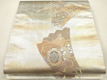 平和屋着物◎六通太鼓柄袋帯 扇小袖 金銀糸 逸品 CAAG2349eg