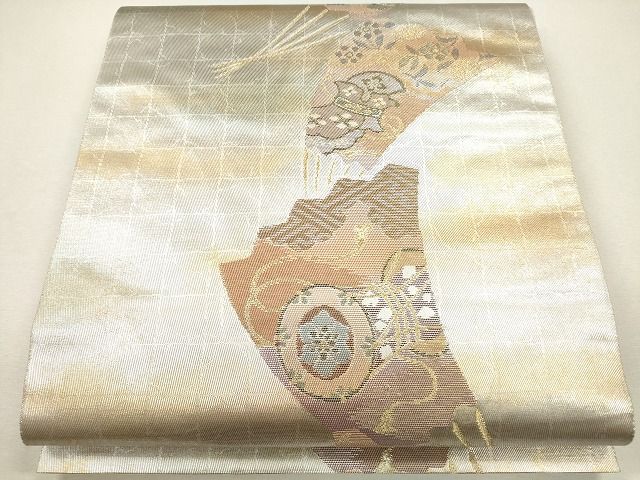 平和屋着物◎六通太鼓柄袋帯 扇小袖 金銀糸 逸品 CAAG2349eg