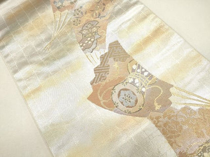 平和屋着物◎六通太鼓柄袋帯 扇小袖 金銀糸 逸品 CAAG2349eg