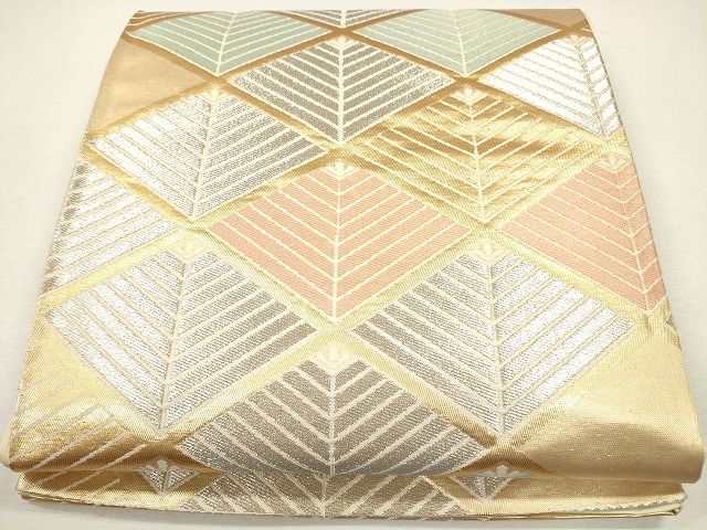 平和屋着物◎六通柄袋帯 菱繋文 金銀糸 逸品 CAAG2356eg