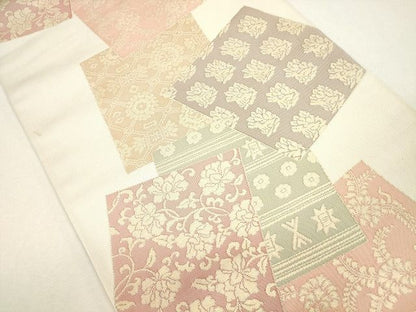 平和屋着物◎六通柄袋帯 色紙重ね花唐草文 金糸 逸品 CAAG2351eg