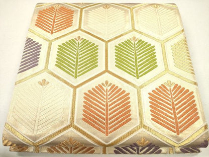 平和屋着物◎六通柄袋帯 亀甲松葉文 金糸 逸品 CAAG2357eg