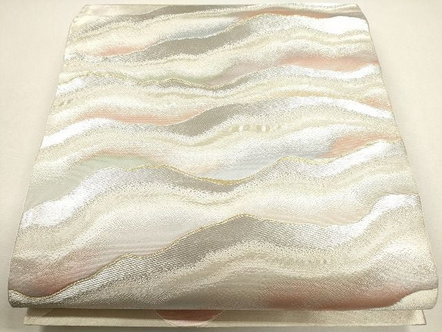 平和屋着物◎六通柄袋帯 横段流水文 金銀糸 逸品 CAAG2377eg