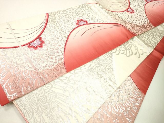 平和屋着物◎両面 六通柄袋帯 唐織 正倉院花文 銀糸 逸品 CAAG2404eg