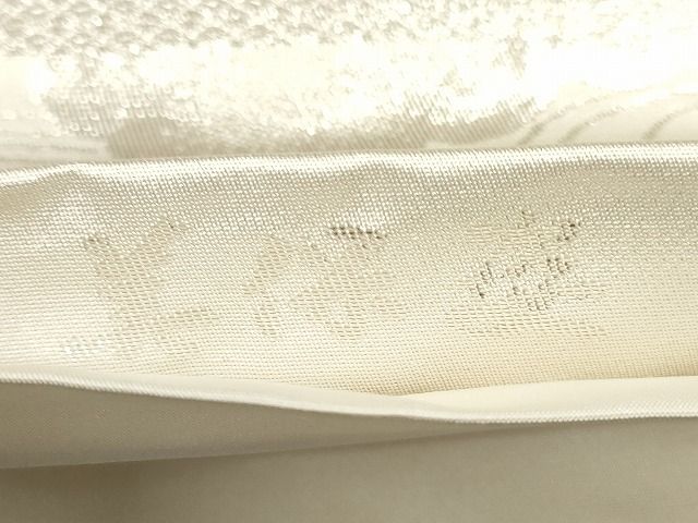 平和屋着物◎西陣 美保姿 六通柄袋帯 唐織 色紙重ね流水草花文 銀糸 逸品 CAAG2385eg