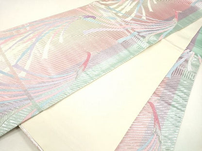 平和屋着物◎六通柄袋帯 唐織 鳥文 銀糸 逸品 CAAG2389eg