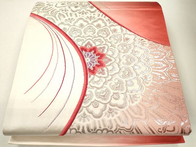 平和屋着物◎両面 六通柄袋帯 唐織 正倉院花文 銀糸 逸品 CAAG2404eg