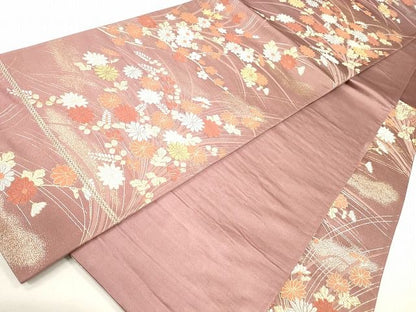 平和屋着物◎六通柄袋帯　唐織　草花文　金銀糸　逸品　CAAG2445eg