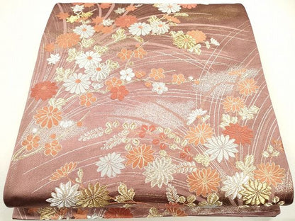 平和屋着物◎六通柄袋帯　唐織　草花文　金銀糸　逸品　CAAG2445eg