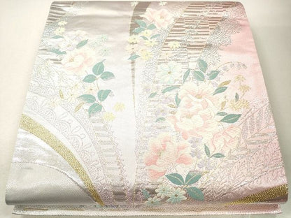 平和屋着物◎六通柄袋帯 唐織 草花文 金銀糸 逸品 CAAG2471eg