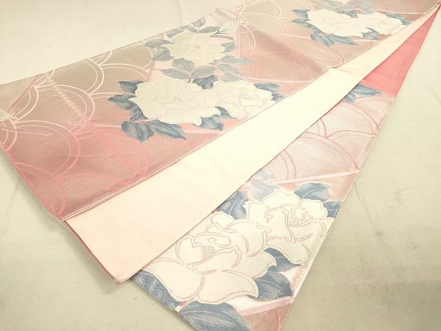 平和屋着物◎六通柄袋帯 唐織 枝花文 銀糸 逸品 DAAG5927tw