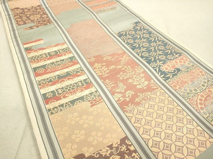 平和屋着物◎六通柄袋帯 花鳥間道 金糸 逸品 DAAG5956tw