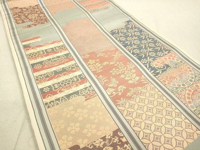 平和屋着物◎六通柄袋帯 花鳥間道 金糸 逸品 DAAG5956tw