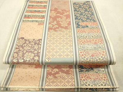 平和屋着物◎六通柄袋帯 花鳥間道 金糸 逸品 DAAG5956tw