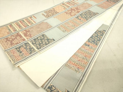 平和屋着物◎六通柄袋帯 花鳥間道 金糸 逸品 DAAG5956tw