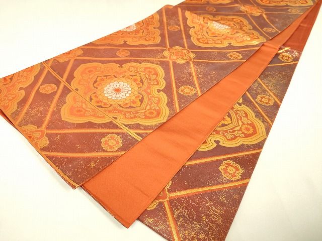 平和屋着物◎六通柄袋帯 花菱文 金銀糸 逸品 DAAG5979tw
