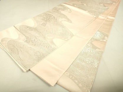 平和屋着物◎六通柄袋帯 立波文 銀糸 逸品 DAAG5980tw