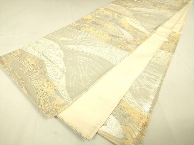 平和屋着物◎六通柄袋帯 流水文 銀糸 逸品 DAAG5975tw