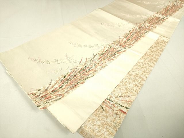 平和屋着物◎六通柄袋帯 秋華木賊萩文 金銀糸 逸品 DAAG5995tw