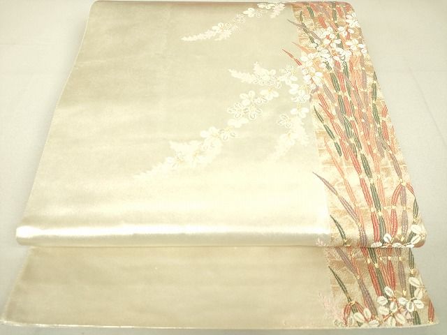 平和屋着物◎六通柄袋帯 秋華木賊萩文 金銀糸 逸品 DAAG5995tw