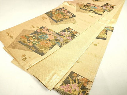 平和屋着物◎佐賀錦 六通柄袋帯 色紙重ね花文 金糸 逸品 DAAH9513tw