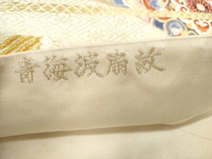 平和屋着物◎六通柄袋帯 唐織 青海波扇紋 逸品 DAAG3821ea