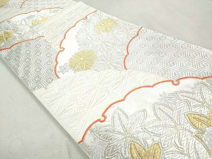 平和屋着物◎六通柄袋帯 錦繍 雪輪吉祥草花文 金銀糸 逸品 DAAG3915ea