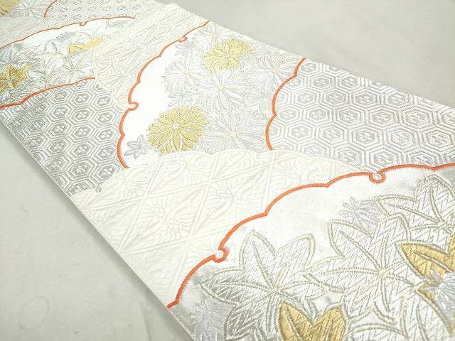 平和屋着物◎六通柄袋帯 錦繍 雪輪吉祥草花文 金銀糸 逸品 DAAG3915ea