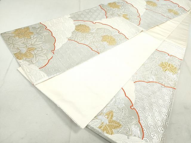 平和屋着物◎六通柄袋帯 錦繍 雪輪吉祥草花文 金銀糸 逸品 DAAG3915ea