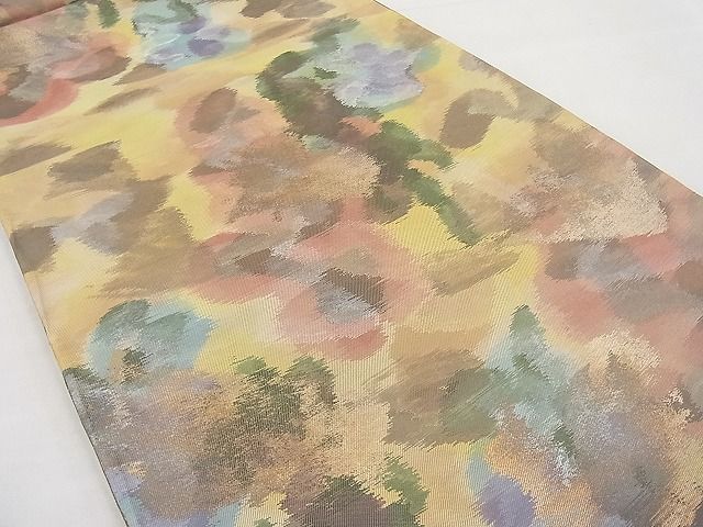 平和屋着物◎西陣 六通柄袋帯 霞文 金糸 引箔 逸品 未使用 BAAI1233sa
