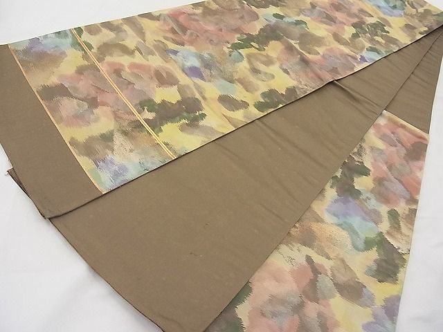 平和屋着物◎西陣 六通柄袋帯 霞文 金糸 引箔 逸品 未使用 BAAI1233sa