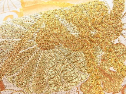 平和屋着物◎六通柄袋帯　唐織　花文箱　金糸　やまとオリジナル　逸品　BAAI1247sa