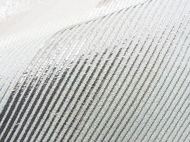 平和屋着物◎佐賀錦 六通柄袋帯 KEIKO作 斜線文 銀糸 逸品 BAAI1250sa