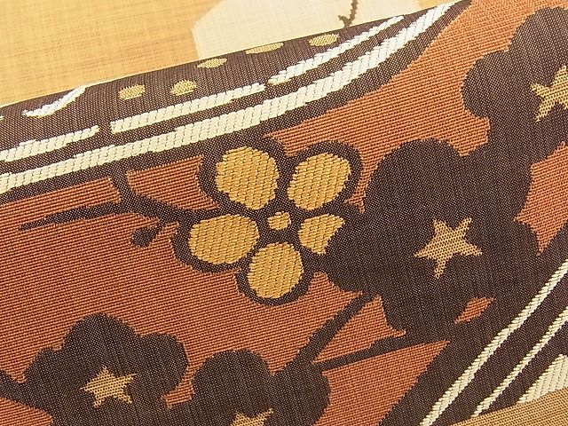 平和屋着物◎六通柄袋帯 楽山 梅 逸品 BAAI1292sa