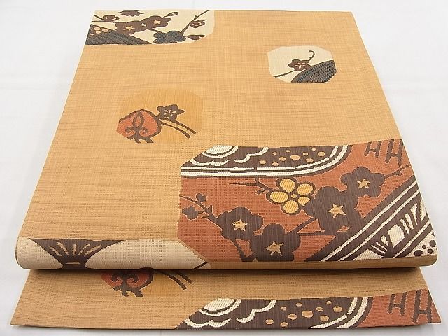 平和屋着物◎六通柄袋帯 楽山 梅 逸品 BAAI1292sa