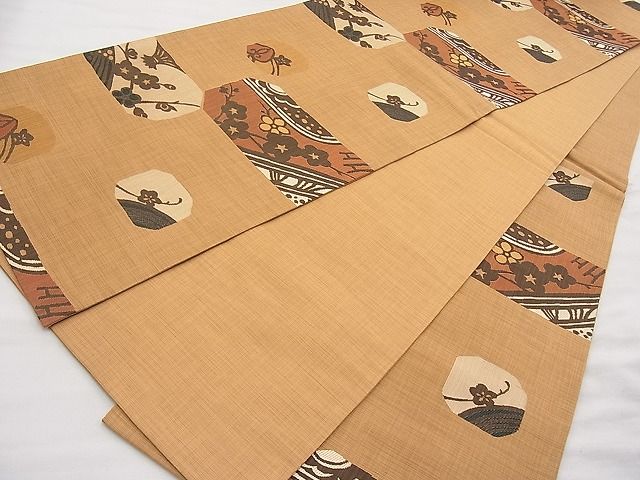 平和屋着物◎六通柄袋帯 楽山 梅 逸品 BAAI1292sa