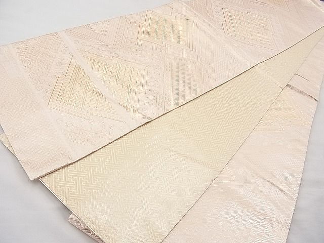 平和屋着物◎佐賀錦 全通柄袋帯 松皮菱 金糸 逸品 BAAI9303sa