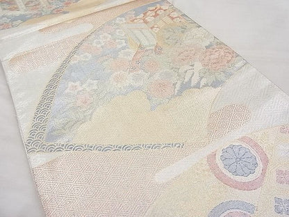 平和屋着物◎宝珠本佐賀錦 六通柄袋帯 エ霞地紙吉祥花文 九百錦 金銀糸 逸品 BAAI9306sa