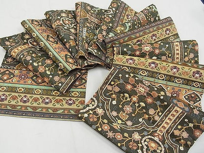 平和屋本店■最高級　明綴れ　袋帯　草花文　金糸　逸品　CYAA0557s4