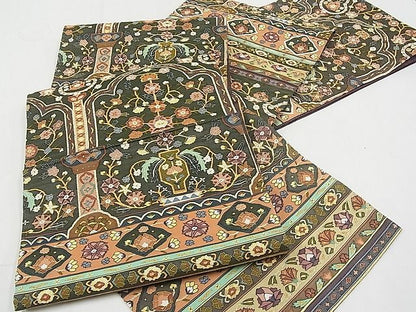 平和屋本店■最高級　明綴れ　袋帯　草花文　金糸　逸品　CYAA0557s4