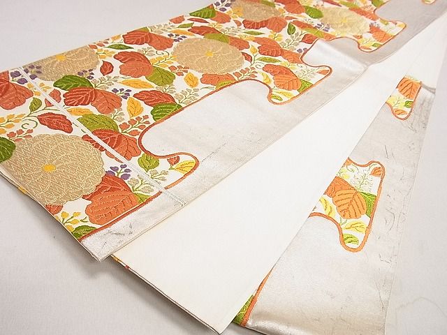 平和屋着物◎六通柄袋帯 唐織 吉祥花文 金銀糸 逸品 DAAH0273ya