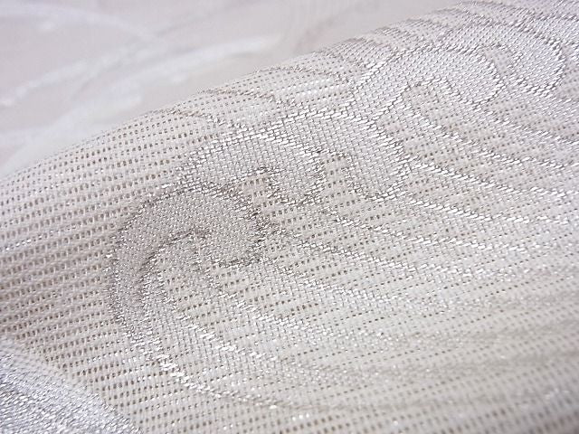 平和屋着物■六通柄袋帯 立波芝草文 銀糸 逸品 CAAF3198hy