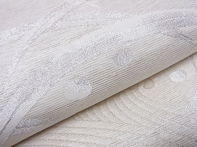 平和屋着物■六通柄袋帯 立波芝草文 銀糸 逸品 CAAF3198hy