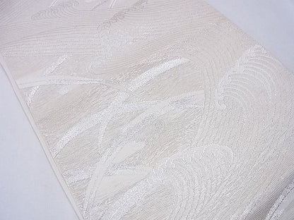 平和屋着物■六通柄袋帯 立波芝草文 銀糸 逸品 CAAF3198hy