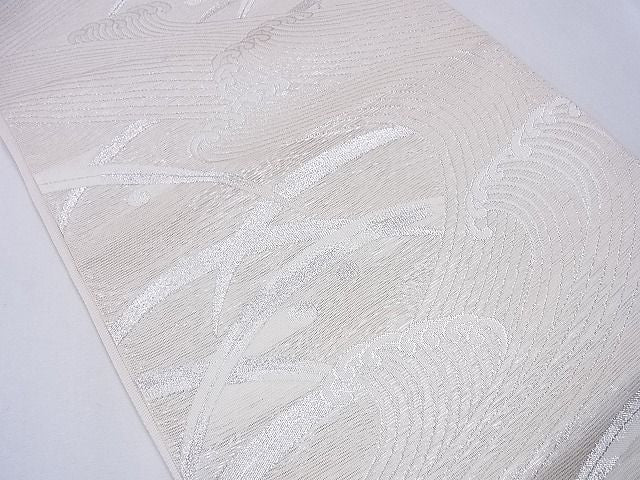 平和屋着物■六通柄袋帯 立波芝草文 銀糸 逸品 CAAF3198hy
