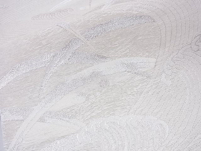 平和屋着物■六通柄袋帯 立波芝草文 銀糸 逸品 CAAF3198hy