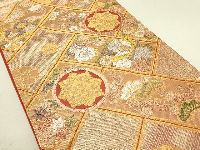 平和屋着物◎六通柄袋帯 唐織 檜垣舞蝶花文 金糸 逸品 DAAH4643yyy