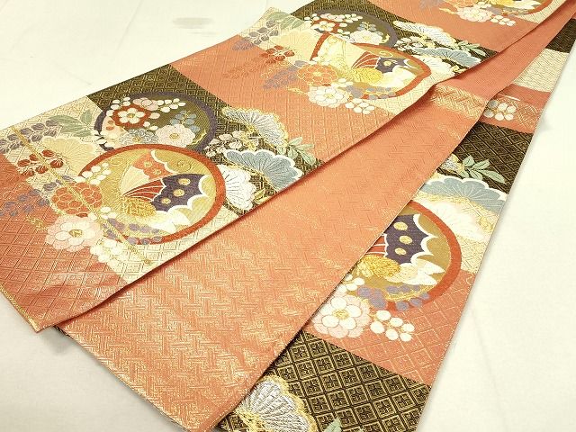 平和屋着物◎佐賀錦　六通柄袋帯　唐織　舞蝶松花文　金銀糸　逸品　DAAH4650yyy