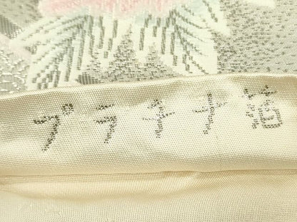 平和屋着物◎六通柄袋帯 勝宝花鳥文 プラチナ箔 逸品 DAAH4649yyy