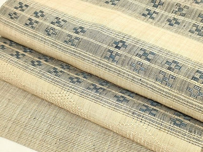 平和屋本店■希少　夏物　人間国宝　平良敏子　喜如嘉の芭蕉布　花織　八寸名古屋帯　やまと誂製　正絹　逸品　未使用　KAAA1531kk4